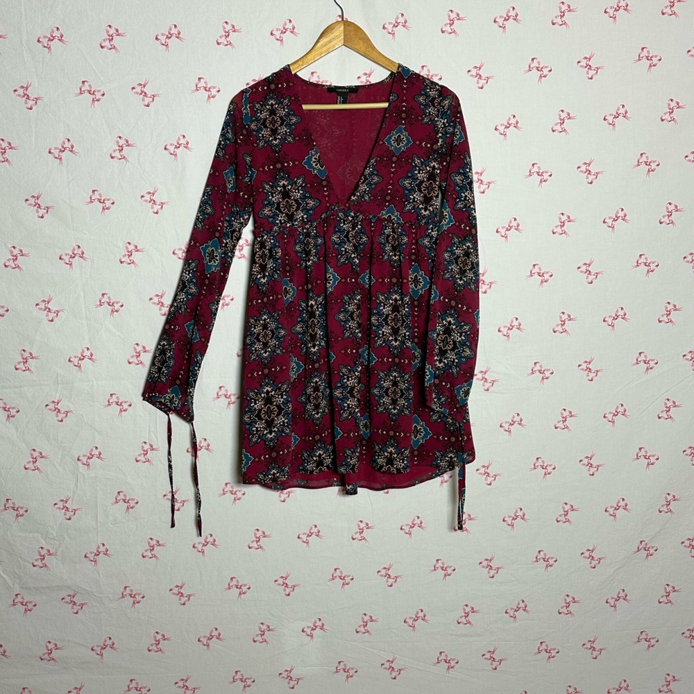Floral Burgundy Women's Top
